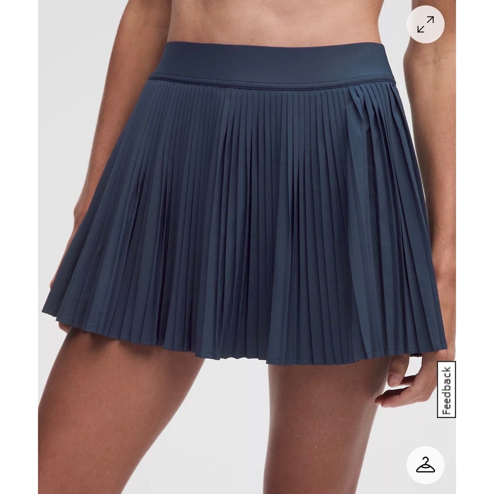 Lululemon Varsity Pleated Tennis Skirt Navy Blue Skort Size 10